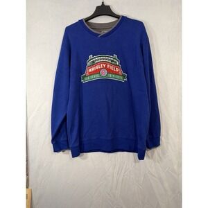 wrigley field Chicago Cubs Pullover Sweater Blue Size XL 100 Years Embroider